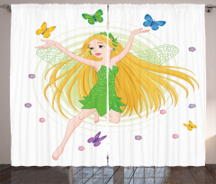 Spring Fairy Butterflies Curtain