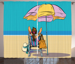 Lady on a Deckchair Curtain