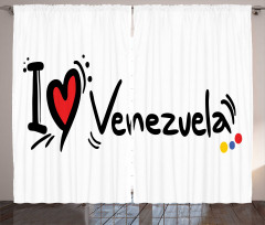 I Love Venezuela Wording Curtain