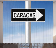 Caracas Lettering Sign Curtain