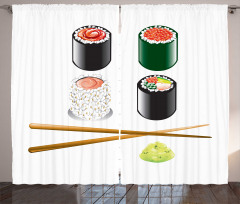 Japan Sushi and Chopsticks Curtain