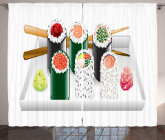 Various Flavored Sushi Plate Curtain