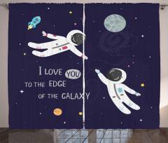 Love Wording Astronauts Curtain