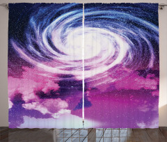 Cosmic Swirling Pattern Curtain