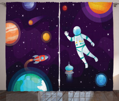 Astronaut in Space System Curtain