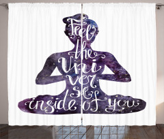 Fell the Universe Text Yoga Curtain