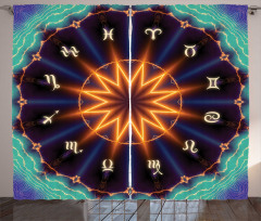 Sun Zodiac Wheel Curtain