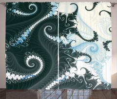 Fractal Motif with Swirls Curtain