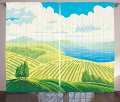 Idyllic Beauty Graphic Curtain