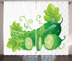 Juicy Cucumber Graphic Curtain