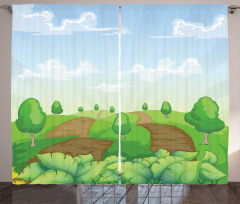 Idyllic Farm Fields Curtain