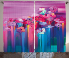 Vibrant Flower Curtain