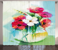 Flowers in a Vase Art Curtain