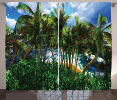 Hawaii Island Palm Tree Curtain
