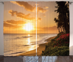 Sunset on Sands Beach Curtain