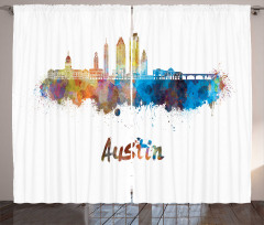 Typographic Paint Splatters Curtain