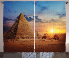 Desert and Pyramids Dusk Curtain