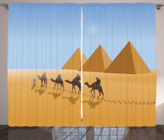 Camel Riders in Desert Curtain