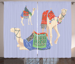 Camels with Rugs Curtain