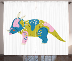 Prehistoric Animal Cartoon Curtain