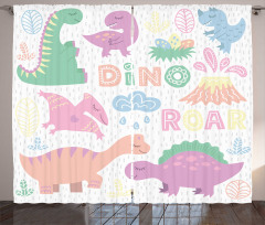 Baby T-Rex Nursery Theme Art Curtain