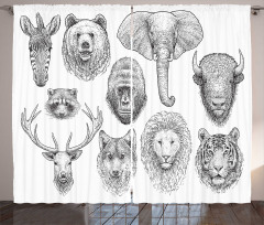 Composition of Animal Heads Curtain
