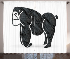 Angry Graphic Ape Standing Curtain