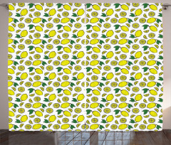 Vivid Summer Citrus Blossom Curtain