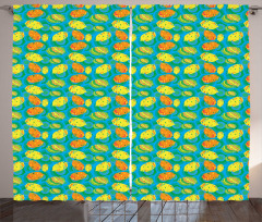 Funky Color Citrus Cartoon Curtain