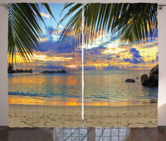 Exotic Beach Photo Curtain