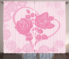 Roses in Heart Curtain