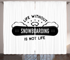 Snowboarding Calligraphy Curtain