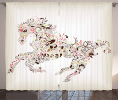 Floral Horse Paisley Curtain
