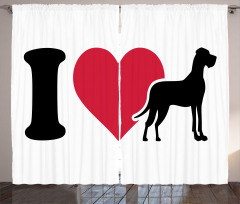 Classic Heart Dog Lover Curtain