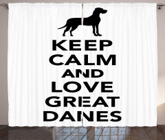 Keep Calm and Love Text Curtain