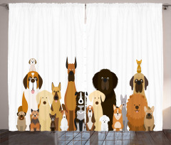 Various Breeds Funny Posing Curtain