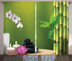Bamboo Flower Orchid Stone Curtain
