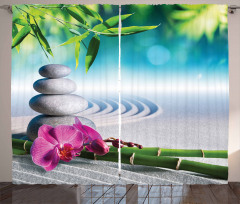 Spa Sand Orchid Flower Curtain