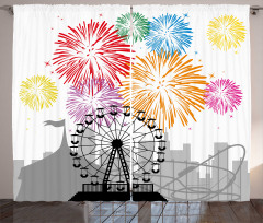 Fireworks Circus Fun Curtain