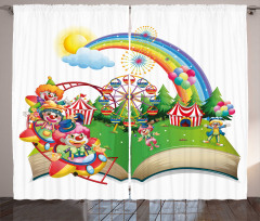 Rainbows and Clowns Curtain