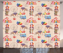 Watercolor Circus Art Curtain