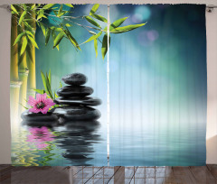 Hibiscus Bamboo on Water Curtain