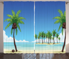 Coconut Trees in the Ocean Curtain