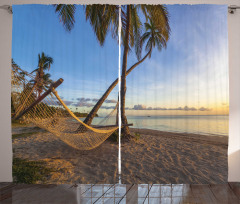 Summer Time Hammock on a Beach Curtain