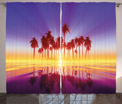 Dramatic Background Palm Trees Curtain