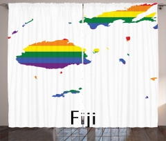 Rainbow Map Design Wording Curtain