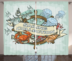 Fishing Sea Food Curtain