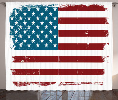 Grungy Old Glory USA Curtain