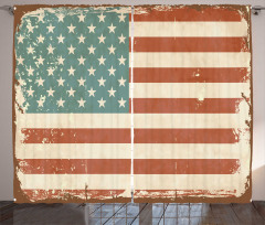 Grunge US Flag Curtain