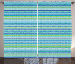 Blue Green Tones Art Curtain